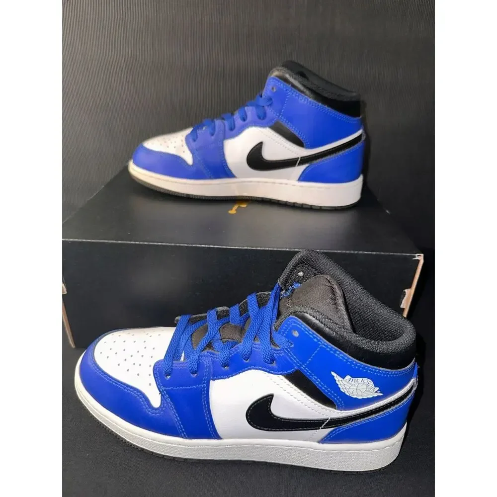 No.10 Nike Air Jordan 1 Mid GS 'Game Royal' Sneakers - DQ8423-402